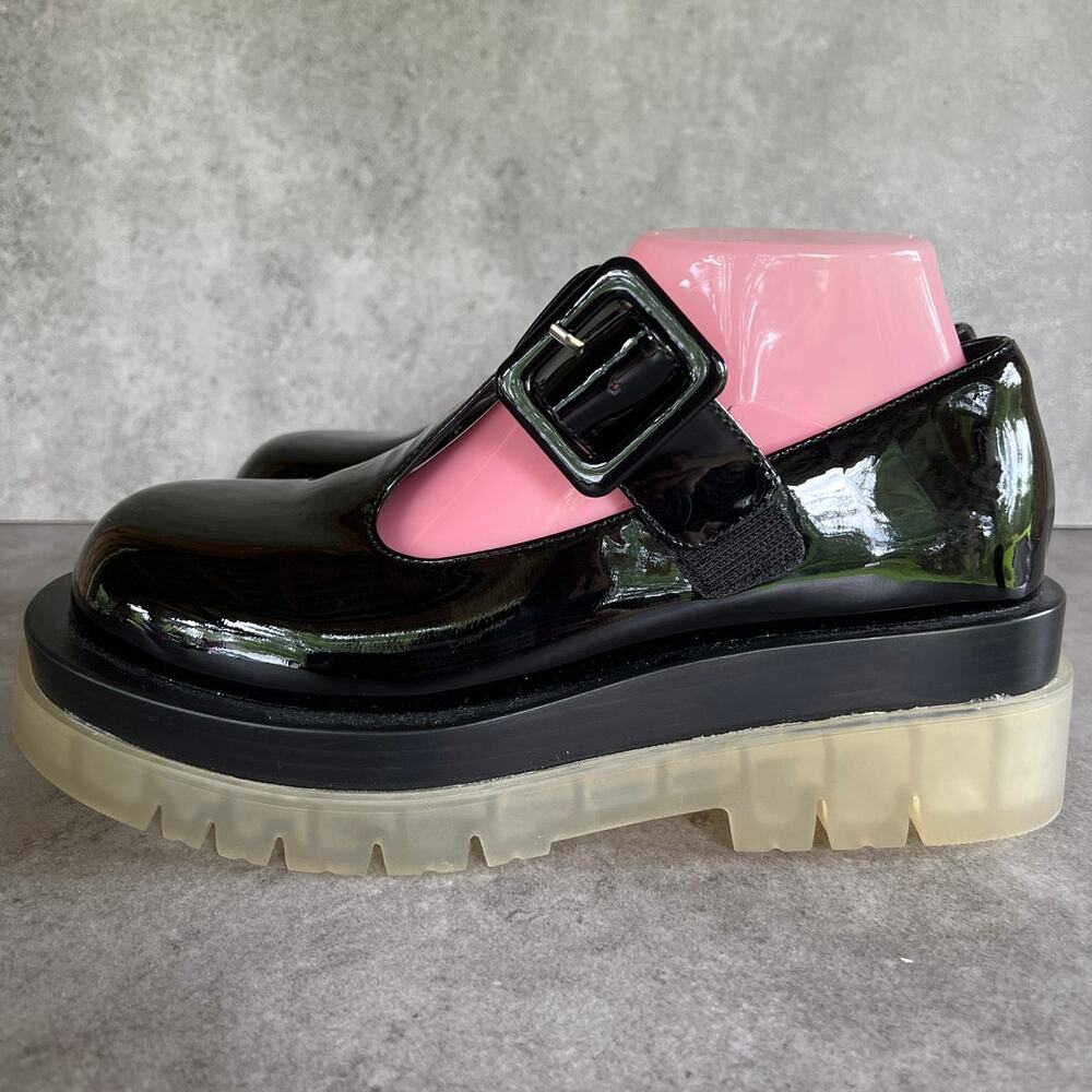 Jeffrey Campbell T-Strap Mary Jane platform shoes patent leather w lug sole Y2K - Picture 3 of 10